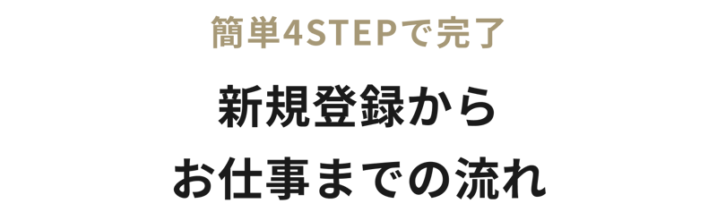 新規登録からお仕事までの流れ
